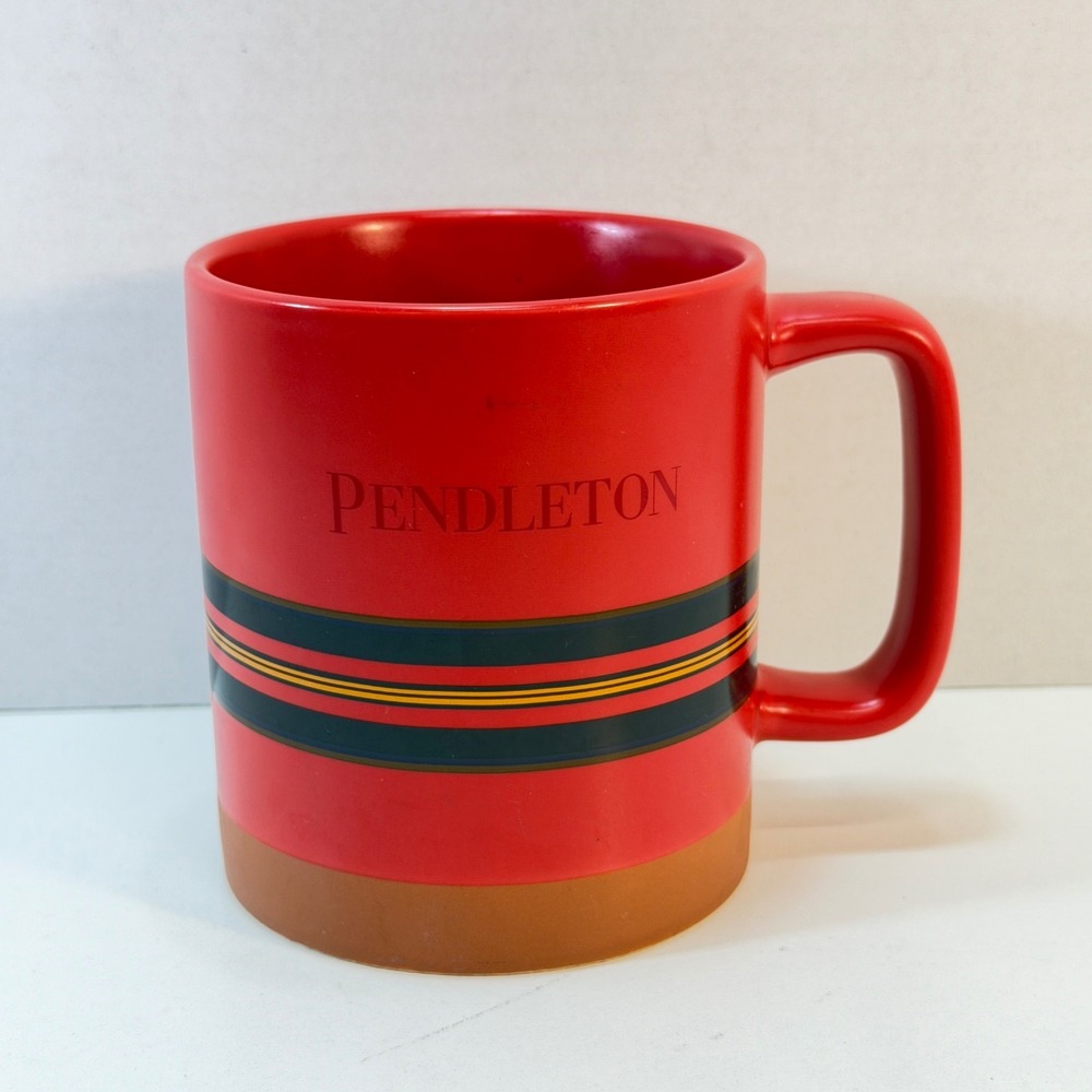 Pendleton Coffee Mug 18oz Red Striped National Park Heritage Ceramic Preppy